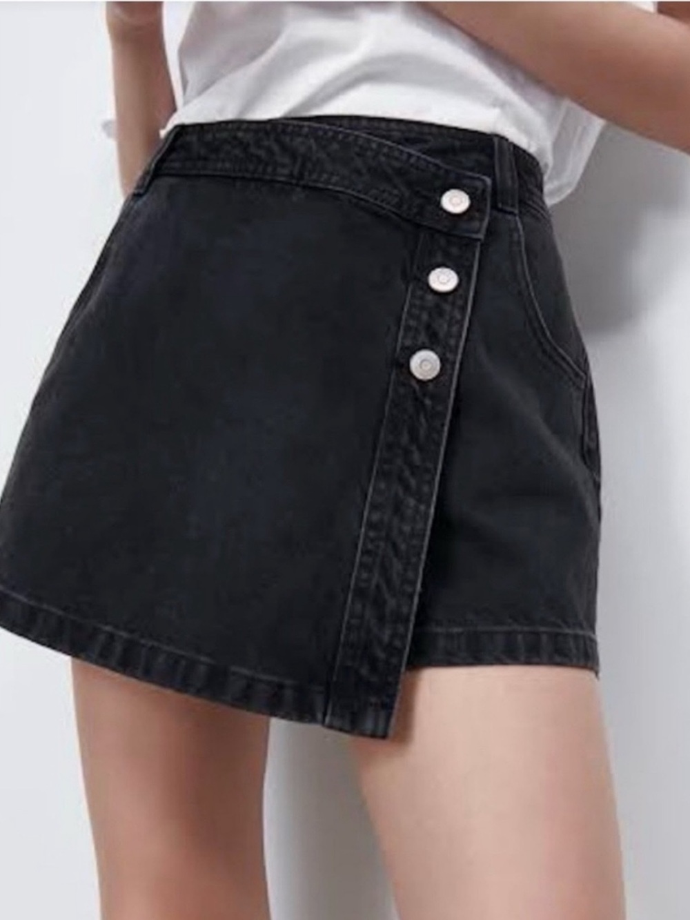 ZARA Z1975 Wrap Crossover Denim Skort